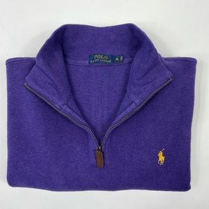 Polo by Ralph Lauren Men’s Purple Half-Zip Sweater